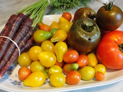 farmers' market veggies