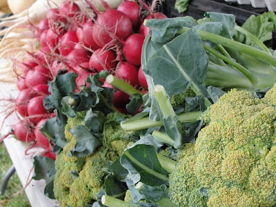 farmers' market veggies