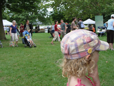 child standing at farmers' market play