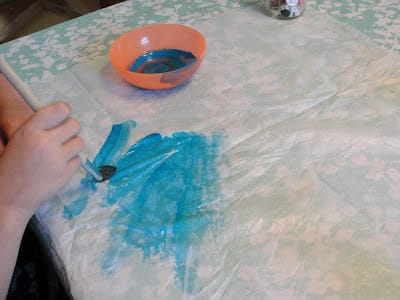 paint on tissue paper