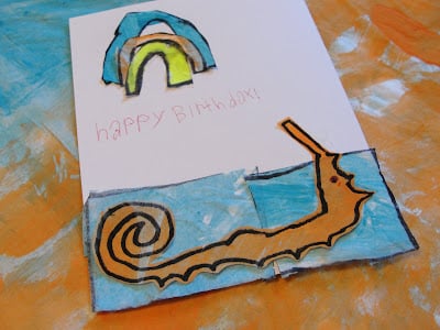 Eric Carle's birthday card made by child