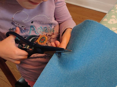 cutting leaves out of felt