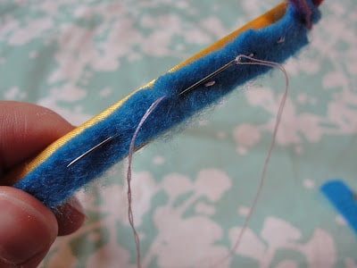 sewing felt on hair band