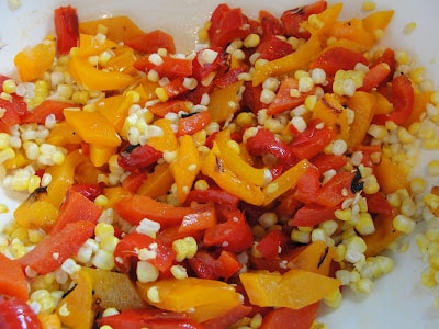 roasted peppers and roasted corn