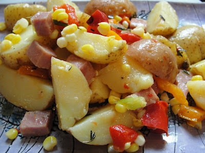 potato, corn and sausage potato salad