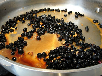 blueberries in saute pan