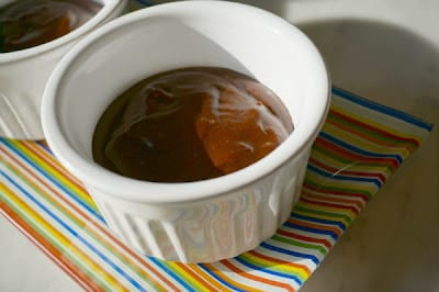 chocolate pudding in ramekin