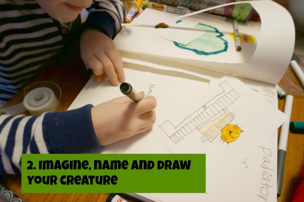 kid drawing creature