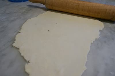 homemade crackers dough rolled out