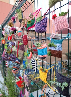 knitted garden pockets