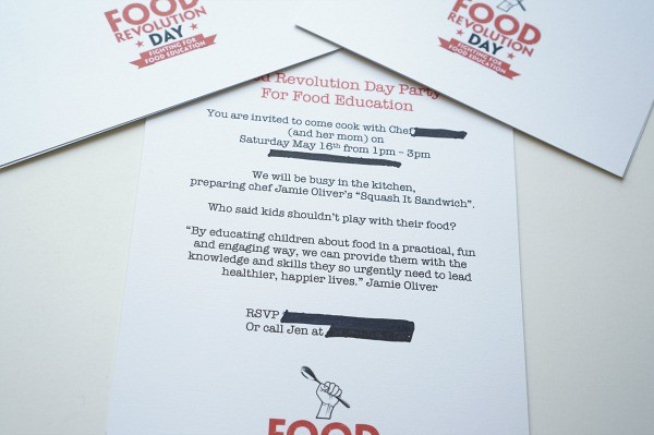 food revolution day party with kids invite