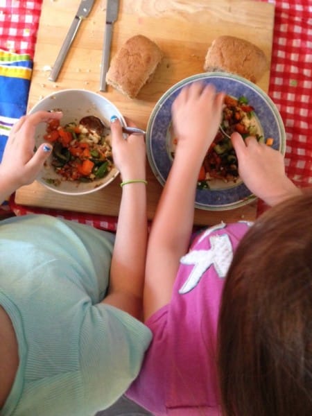 kids preparing food