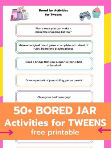 50 printable bored jar activities for kids featured image