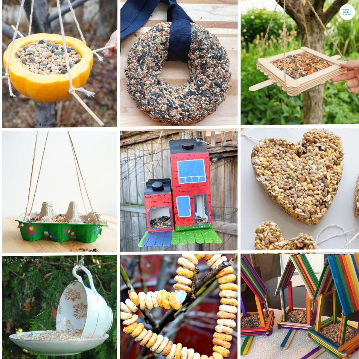 new featured image for easy DIY bird feeders to make with kids collage