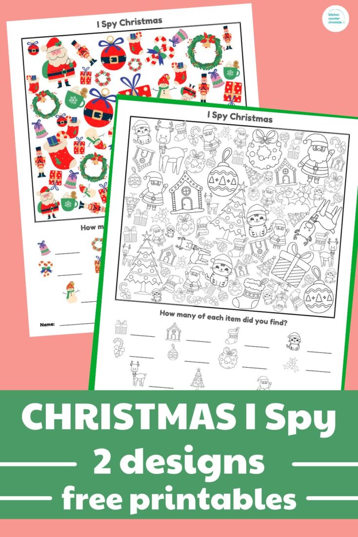 2 free printable christmas i spy to color and color pin image