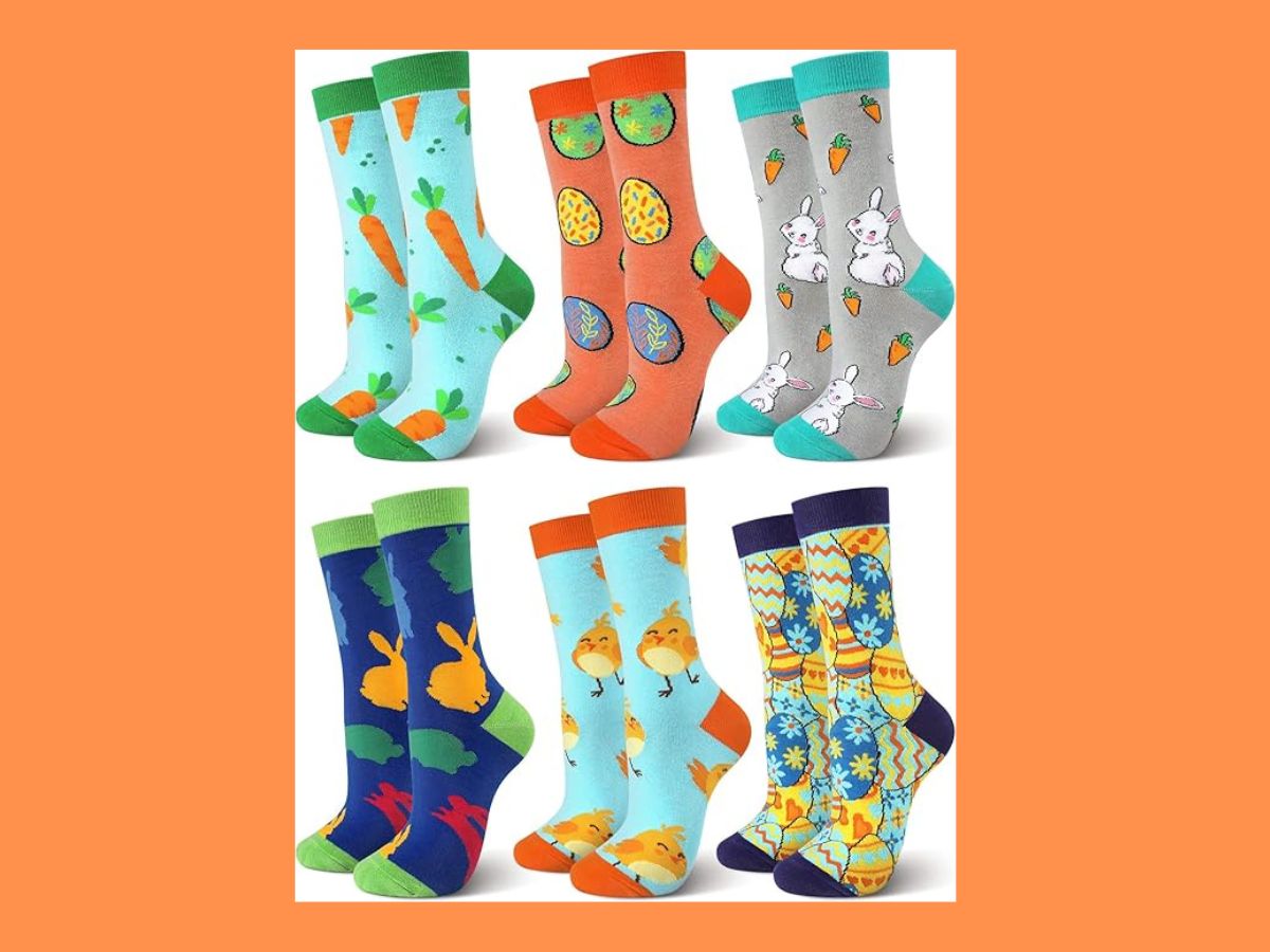 easter socks 6 pairs