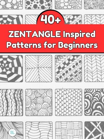 collage of easy zentangle patterns for beginners to draw