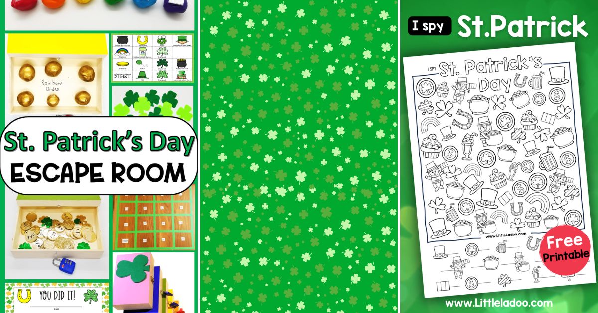 printable st patrick's day escape room kit and printable st patrick's day ispy game