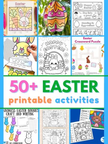 collage of easter printable activities for kids featured image for post