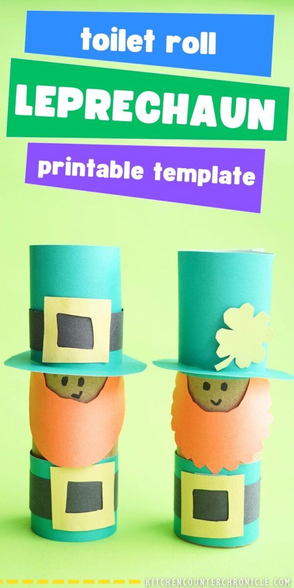 toilet paper roll leprechaun with printable template st. patrick's day craft