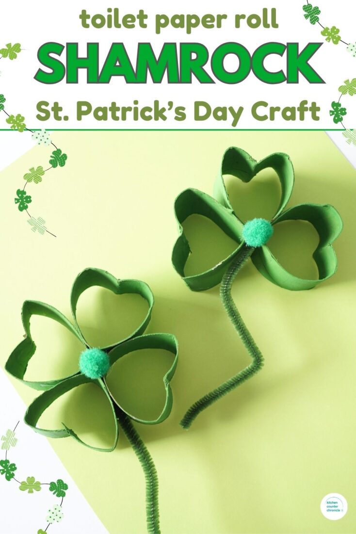 toilet paper roll shamrock st. patrick's day craft project for kids